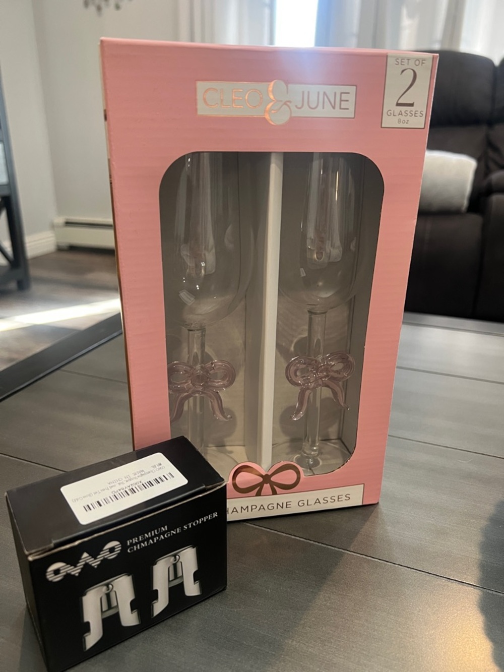 Cleo & June Pink Champagne Flutes - Set of 2